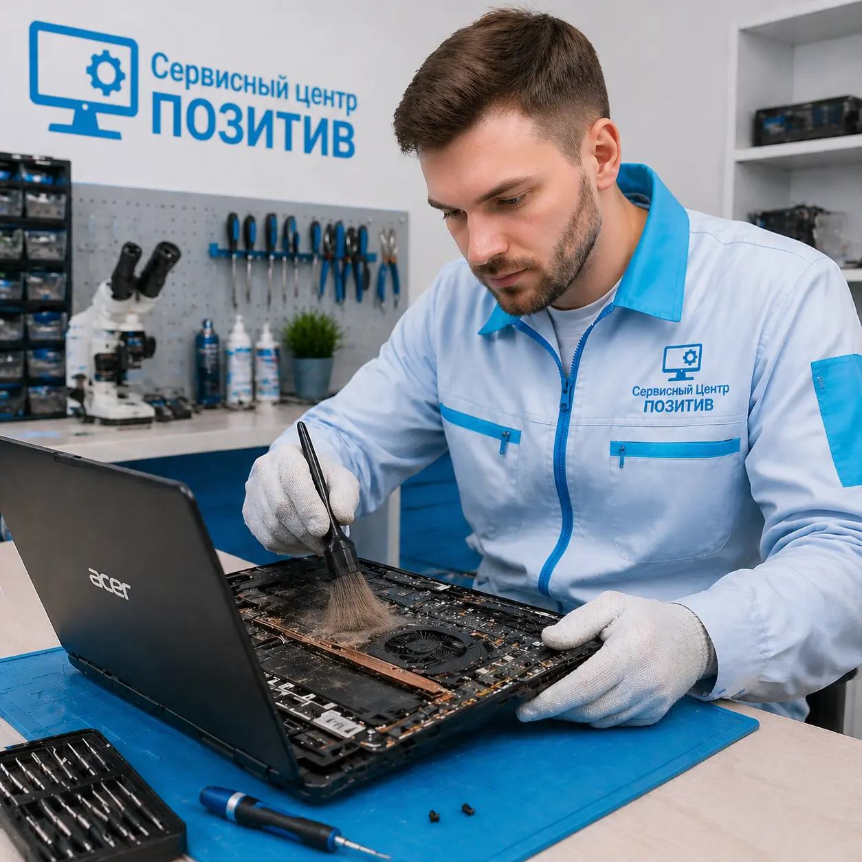 Чистка ноутбука Acer от пыли в Коммунарке | Замена термопасты