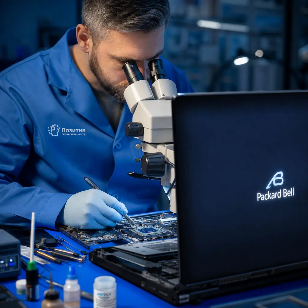 Замена видеокарты ноутбука Packard Bell в Коммунарке
