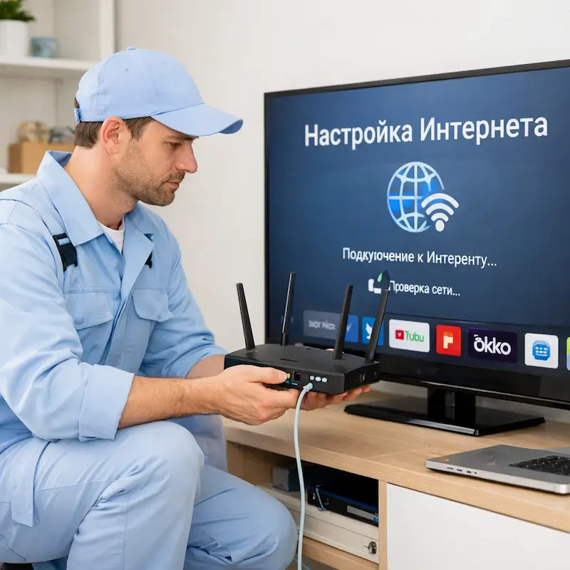 Настройка интернета на телевизоре в Коммунарке