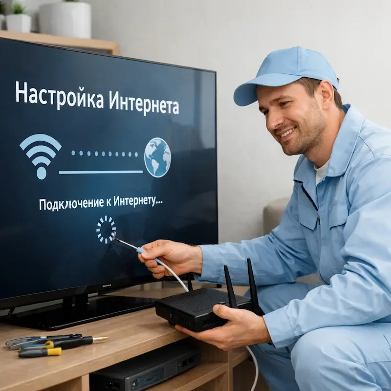 Настройка интернета на ТВ в Коммунарке