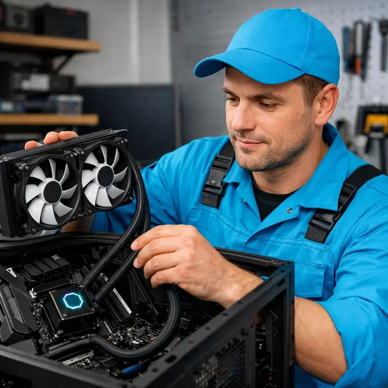 Установка водяного охлаждения на компьютер в Коммунарке